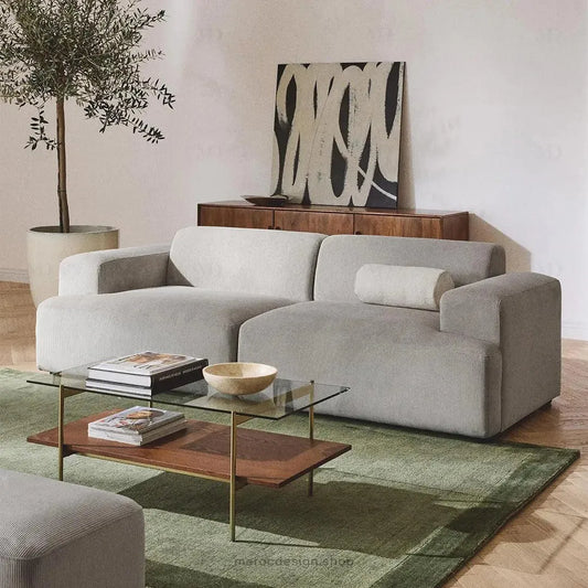 MELVANA – Canapé 2 Places (S) Gris Clair-canapé, fauteil, Pouf, Meridienne-Maroc Design-Maroc Design