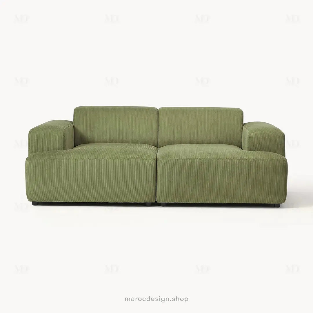 MELVANA – Canapé 2 Places (S) Vert Olive-canapé, fauteil, Pouf, Meridienne-Maroc Design-Maroc Design