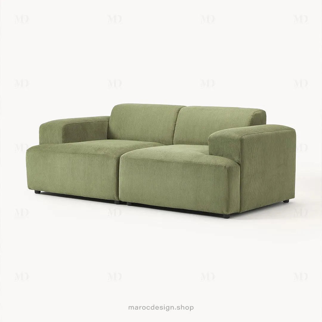 MELVANA – Canapé 2 Places (S) Vert Olive-canapé, fauteil, Pouf, Meridienne-Maroc Design-Maroc Design