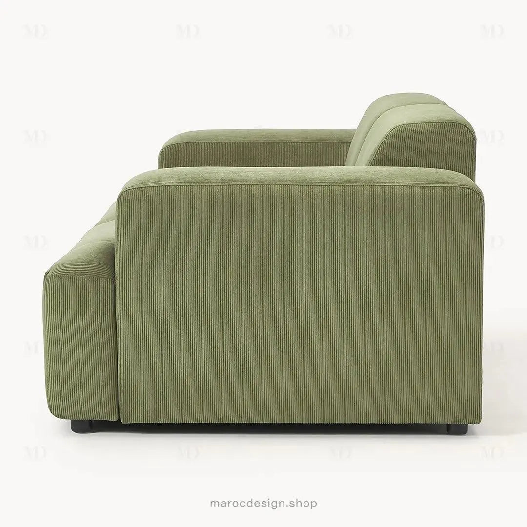 MELVANA – Canapé 2 Places (S) Vert Olive-canapé, fauteil, Pouf, Meridienne-Maroc Design-Maroc Design