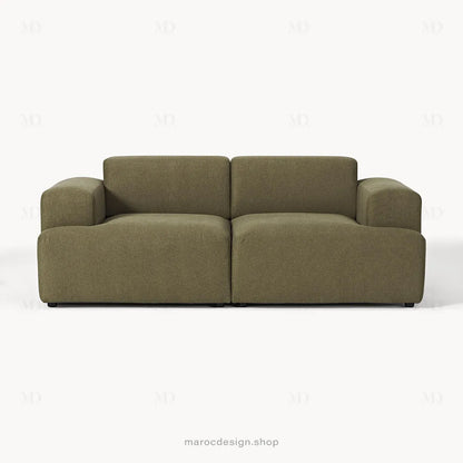 MELVANA – Canapé 2 Places (S) Vert Solitaire-canapé, fauteil, Pouf, Meridienne-Maroc Design-Maroc Design