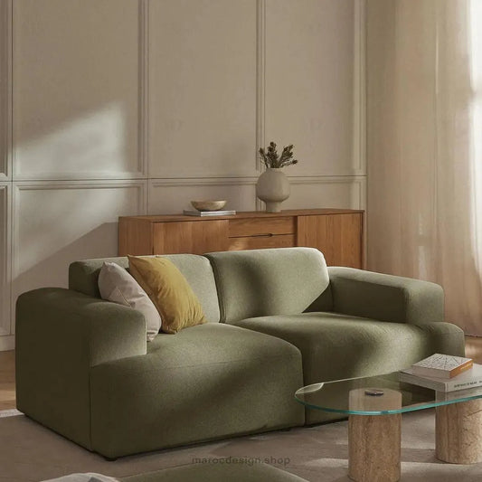 MELVANA – Canapé 2 Places (S) Vert Solitaire-canapé, fauteil, Pouf, Meridienne-Maroc Design-Maroc Design