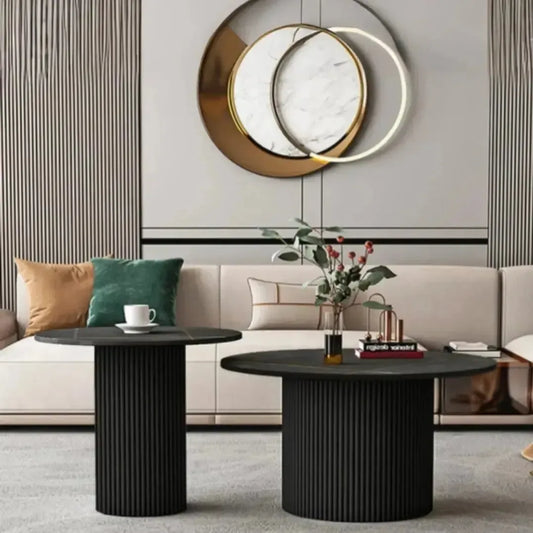 MIRAL DUO DE TABLES BASSES – Élégance et Praticité pour Votre Espace de Vie-Table Basse Salon Séjour, table de chevet, Tables de coin, table gigogne-Maroc Design-Noir-Maroc Design