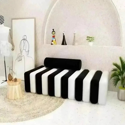 MODENA Banc Canapé / Découvrez le Charme et le Confort / By Maroc Design-Maroc Design-Noir & Blanc-120x45x60cm-Maroc Design