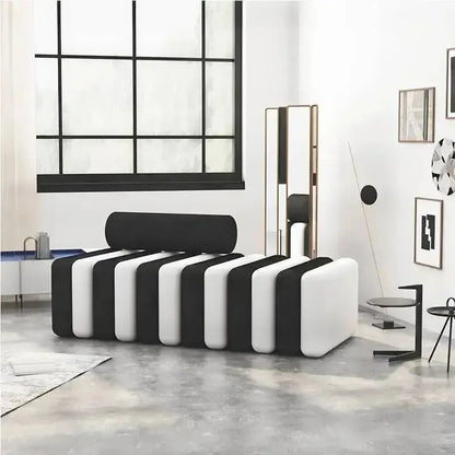 MODENA Banc Canapé / Découvrez le Charme et le Confort / By Maroc Design-Maroc Design-Noir & Blanc-120x45x60cm-Maroc Design
