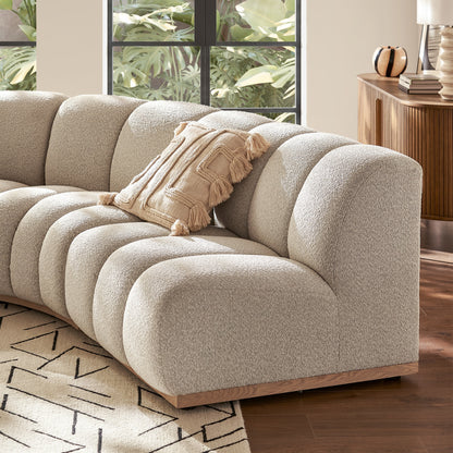 Canapé modulable LEONY bouclette beige en situation dans un salon – Maroc Design