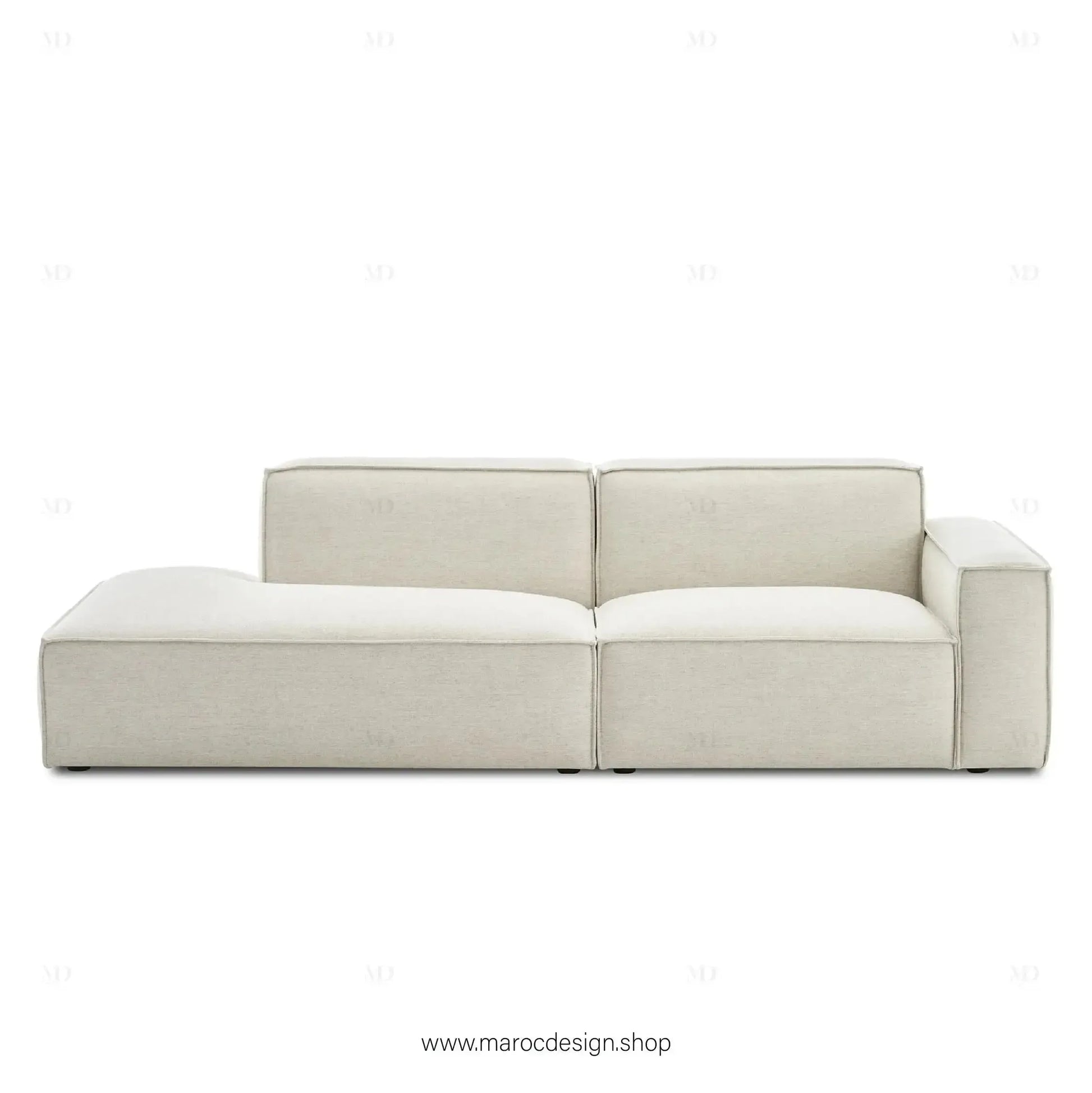 Méridienne 2 Places Droite / BOXTER, Canapé / Salon / Séjour / Espace de Réception-canapé, fauteil, Pouf, Meridienne-Maroc Design-Beige-Maroc Design
