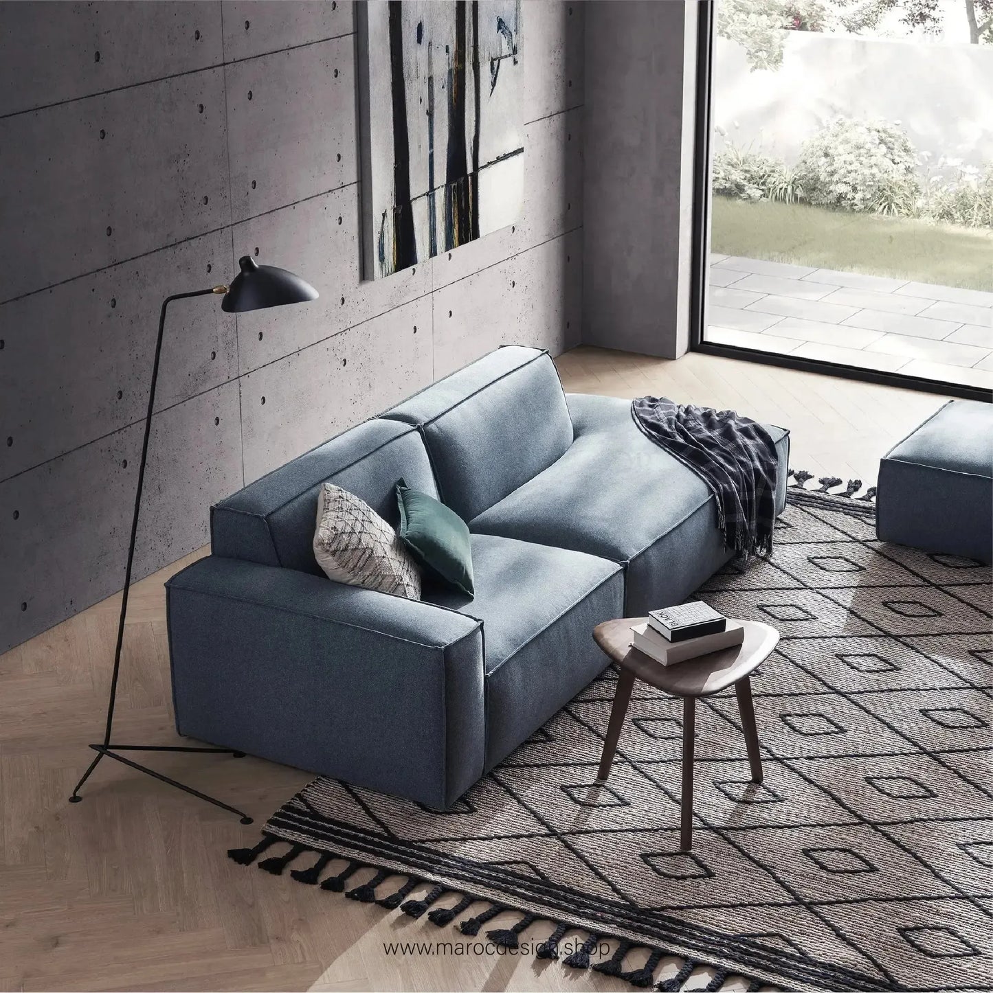 Méridienne 2 Places Gauche / BOXTER, Canapé / Salon / Séjour / Espace de Réception-canapé, fauteil, Pouf, Meridienne-Maroc Design-Beige-Maroc Design