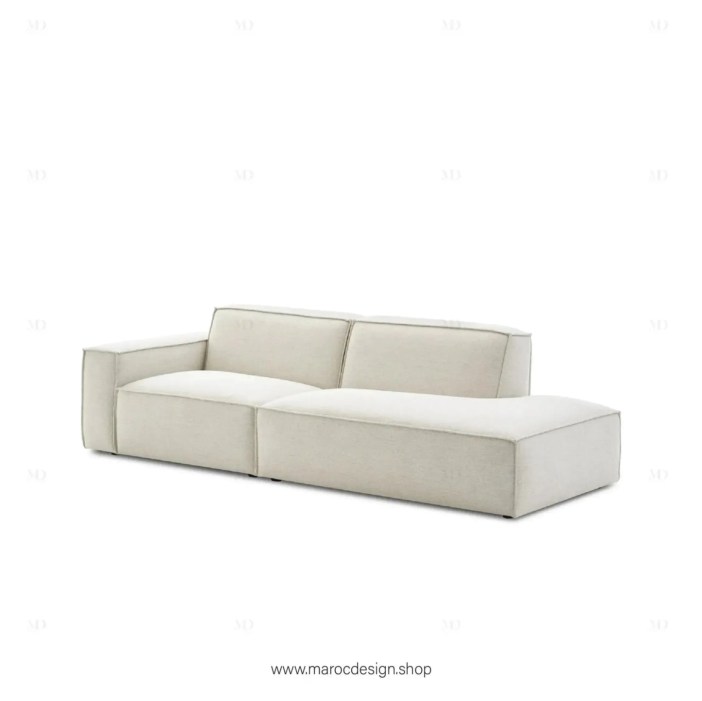 Méridienne 2 Places Gauche / BOXTER, Canapé / Salon / Séjour / Espace de Réception-canapé, fauteil, Pouf, Meridienne-Maroc Design-Beige-Maroc Design
