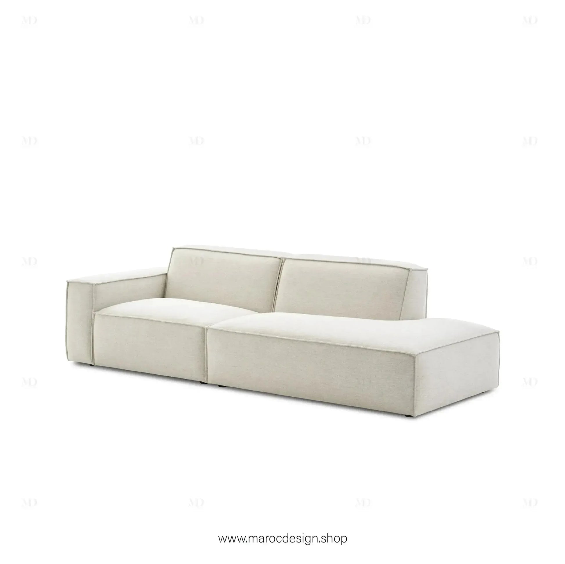 Méridienne 2 Places Gauche / BOXTER, Canapé / Salon / Séjour / Espace de Réception-canapé, fauteil, Pouf, Meridienne-Maroc Design-Beige-Maroc Design