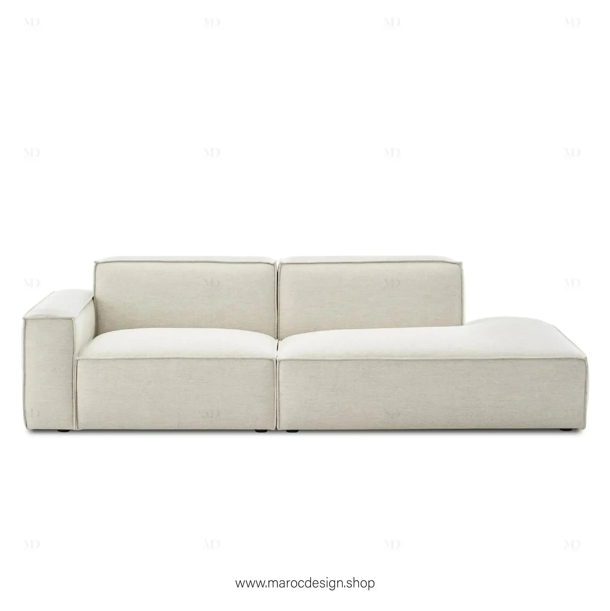 Méridienne 2 Places Gauche / BOXTER, Canapé / Salon / Séjour / Espace de Réception-canapé, fauteil, Pouf, Meridienne-Maroc Design-Beige-Maroc Design