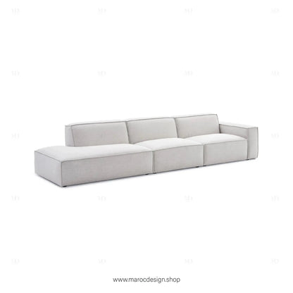 Méridienne 3 Places Droite / BOXTER, Canapé / Salon / Séjour / Espace de Réception-canapé, fauteil, Pouf, Meridienne-Maroc Design-Beige-Texture-Maroc Design