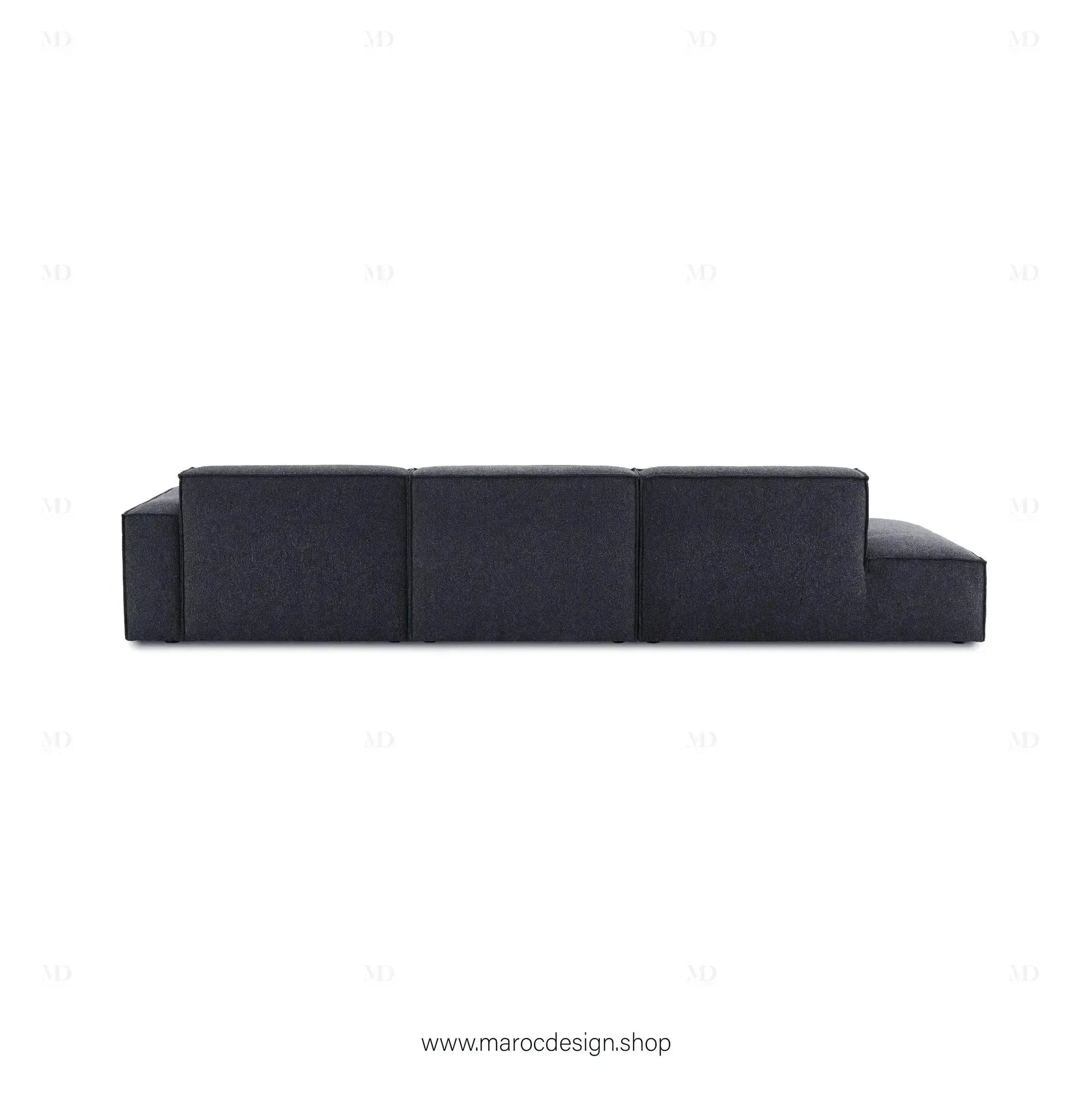 Méridienne 3 Places Droite / BOXTER, Canapé / Salon / Séjour / Espace de Réception-canapé, fauteil, Pouf, Meridienne-Maroc Design-Beige-Texture-Maroc Design