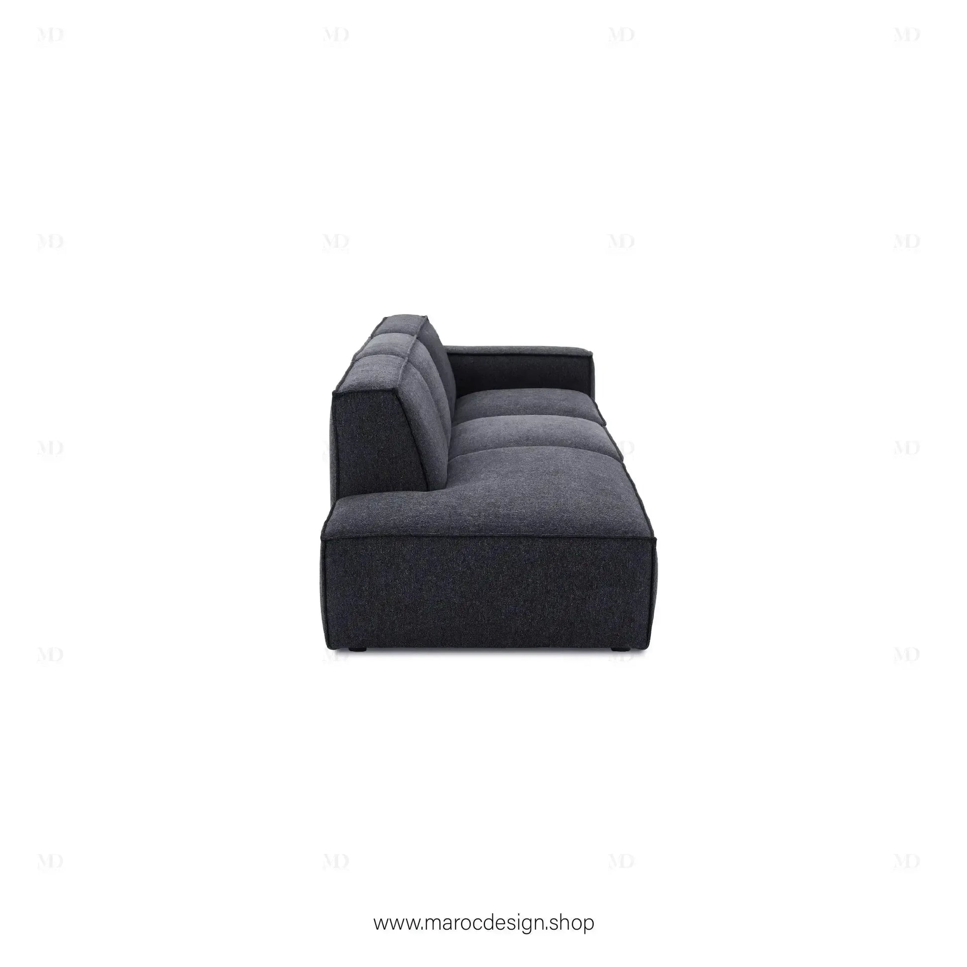 Méridienne 3 Places Droite / BOXTER, Canapé / Salon / Séjour / Espace de Réception-canapé, fauteil, Pouf, Meridienne-Maroc Design-Beige-Texture-Maroc Design