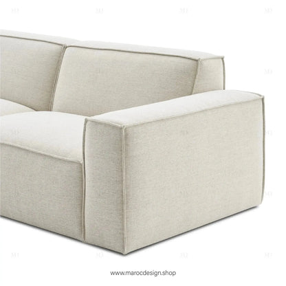 Méridienne 3 Places Droite / BOXTER, Canapé / Salon / Séjour / Espace de Réception-canapé, fauteil, Pouf, Meridienne-Maroc Design-Beige-Texture-Maroc Design