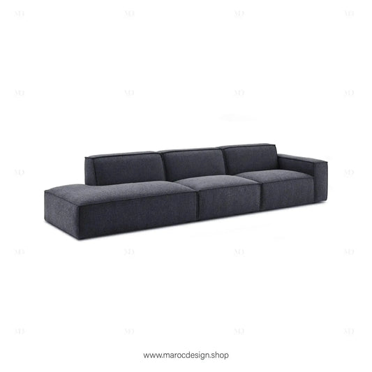 Méridienne 3 Places Droite / BOXTER, Canapé / Salon / Séjour / Espace de Réception-canapé, fauteil, Pouf, Meridienne-Maroc Design-Beige-Texture-Maroc Design