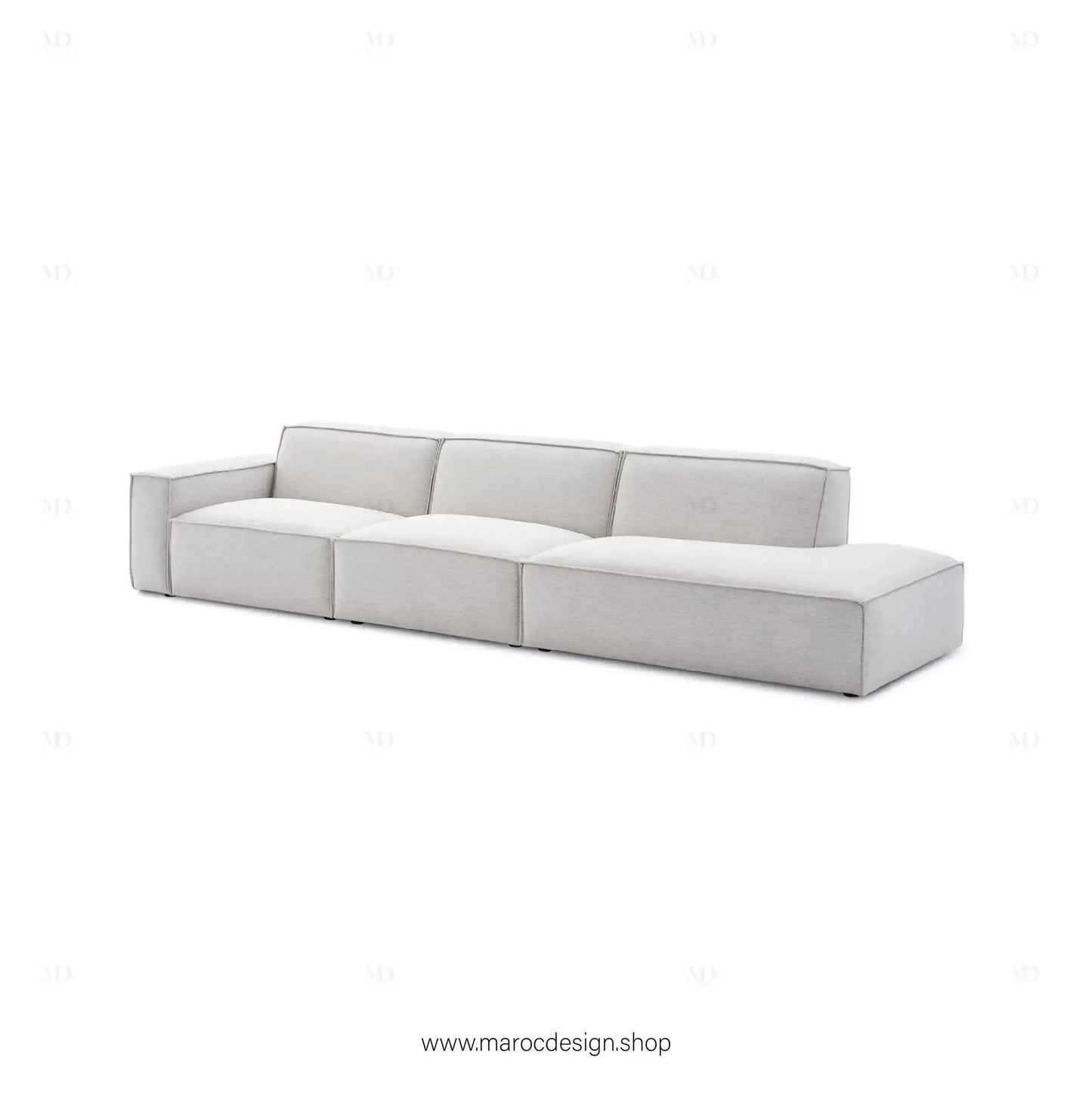 Méridienne 3 Places Gauche / BOXTER, Canapé / Salon / Séjour / Espace de Réception-canapé, fauteil, Pouf, Meridienne-Maroc Design-Beige-Maroc Design