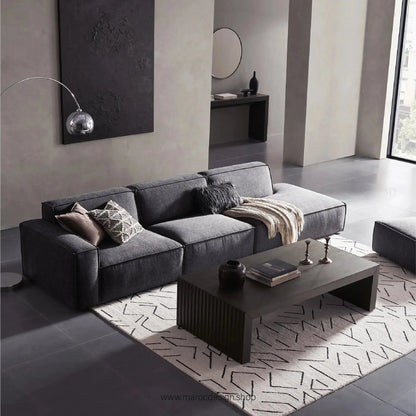 Méridienne 3 Places Gauche / BOXTER, Canapé / Salon / Séjour / Espace de Réception-canapé, fauteil, Pouf, Meridienne-Maroc Design-Beige-Maroc Design