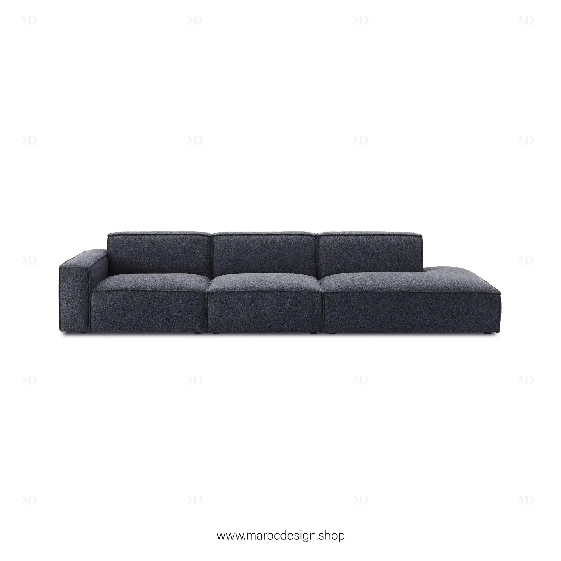 Méridienne 3 Places Gauche / BOXTER, Canapé / Salon / Séjour / Espace de Réception-canapé, fauteil, Pouf, Meridienne-Maroc Design-Beige-Maroc Design