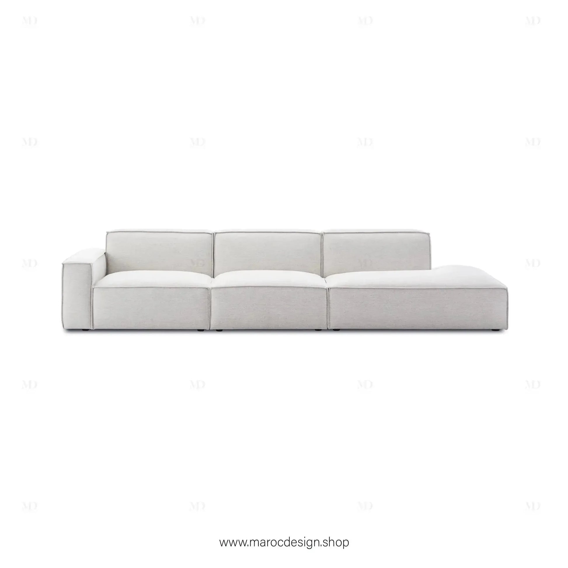 Méridienne 3 Places Gauche / BOXTER, Canapé / Salon / Séjour / Espace de Réception-canapé, fauteil, Pouf, Meridienne-Maroc Design-Beige-Maroc Design
