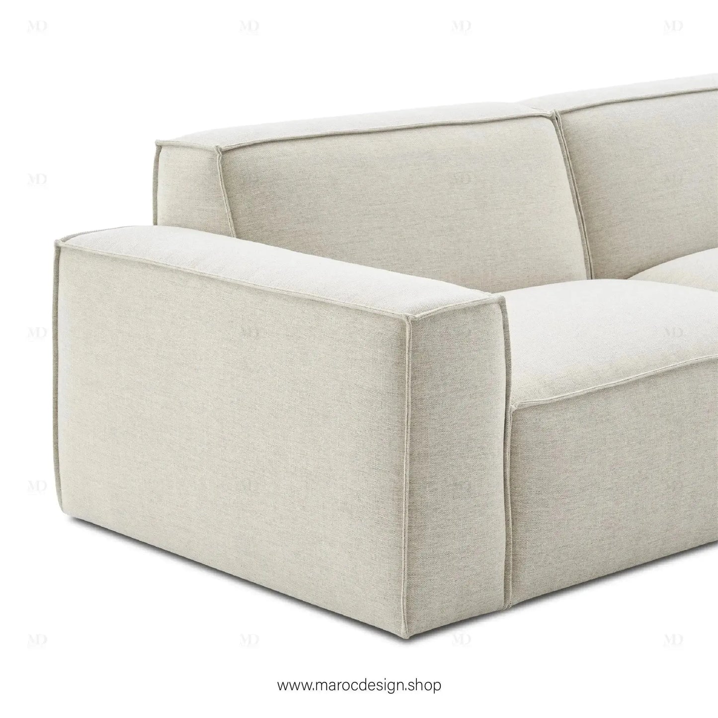Méridienne 3 Places Gauche / BOXTER, Canapé / Salon / Séjour / Espace de Réception-canapé, fauteil, Pouf, Meridienne-Maroc Design-Beige-Maroc Design