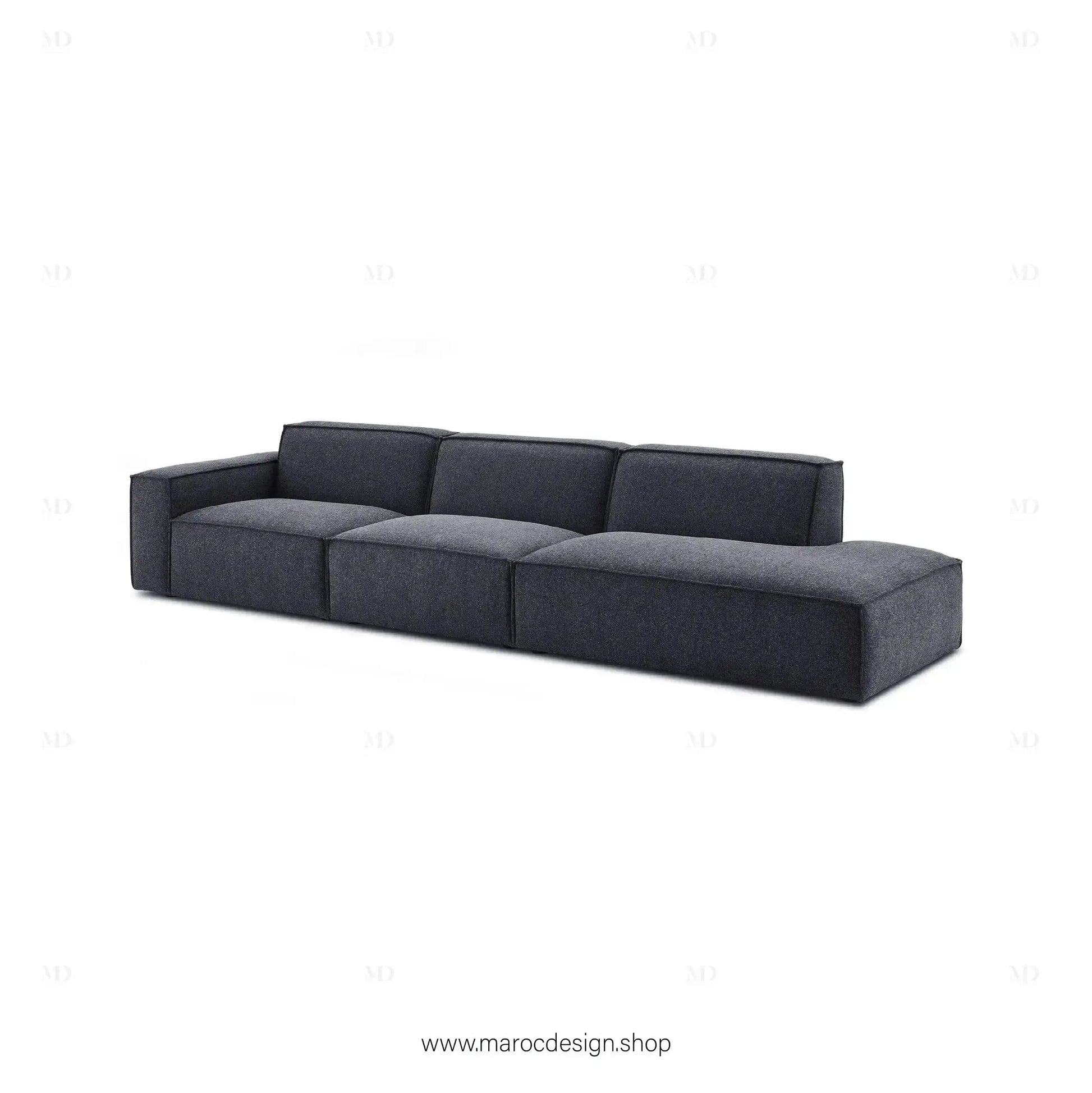 Méridienne 3 Places Gauche / BOXTER, Canapé / Salon / Séjour / Espace de Réception-canapé, fauteil, Pouf, Meridienne-Maroc Design-Beige-Maroc Design