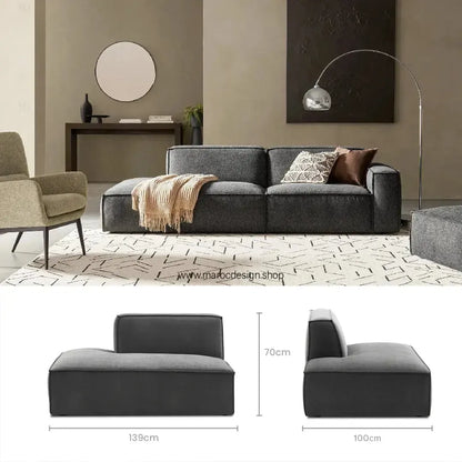 Méridienne Droite / BOXTER / Confort Élégant et Design Moderne-canapé, fauteil, Pouf, Meridienne-Maroc Design-Noir-Maroc Design