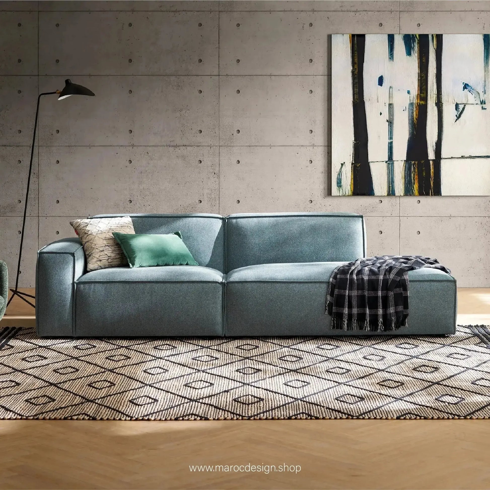 Méridienne Gauche / BOXTER / Confort Élégant et Design Moderne-canapé, fauteil, Pouf, Meridienne, Modilable,-Maroc Design-Noir-Maroc Design
