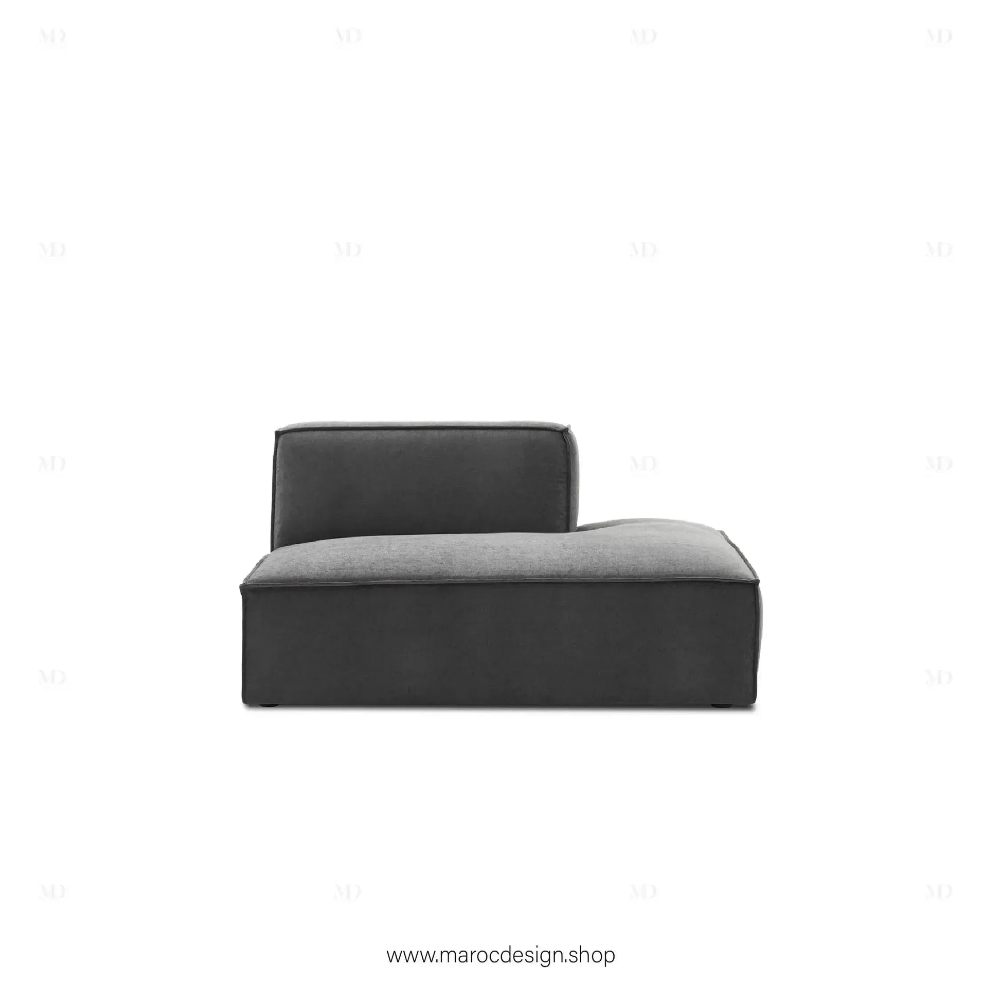 Méridienne Gauche / BOXTER / Confort Élégant et Design Moderne-canapé, fauteil, Pouf, Meridienne, Modilable,-Maroc Design-Noir-Maroc Design