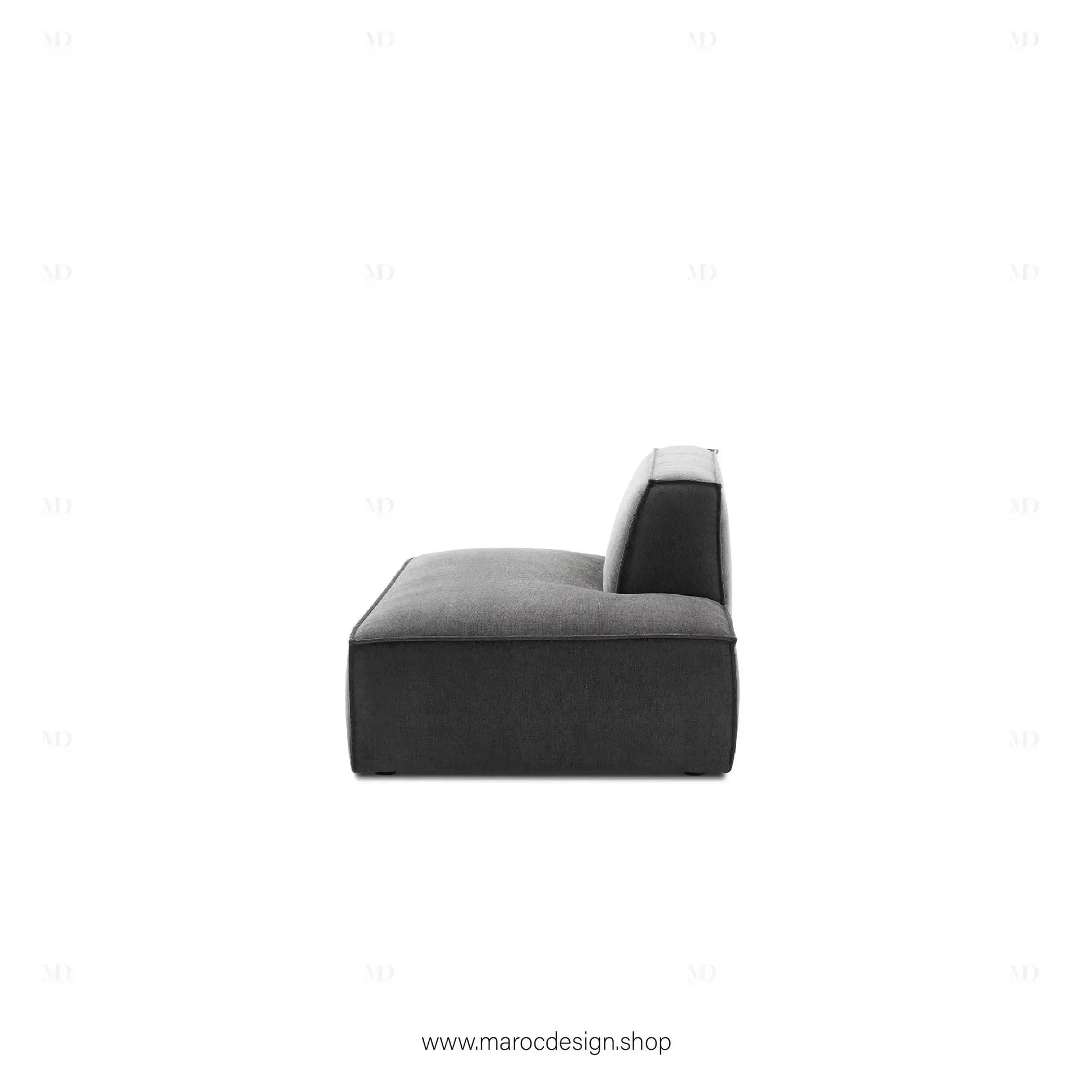 Méridienne Gauche / BOXTER / Confort Élégant et Design Moderne-canapé, fauteil, Pouf, Meridienne, Modilable,-Maroc Design-Noir-Maroc Design