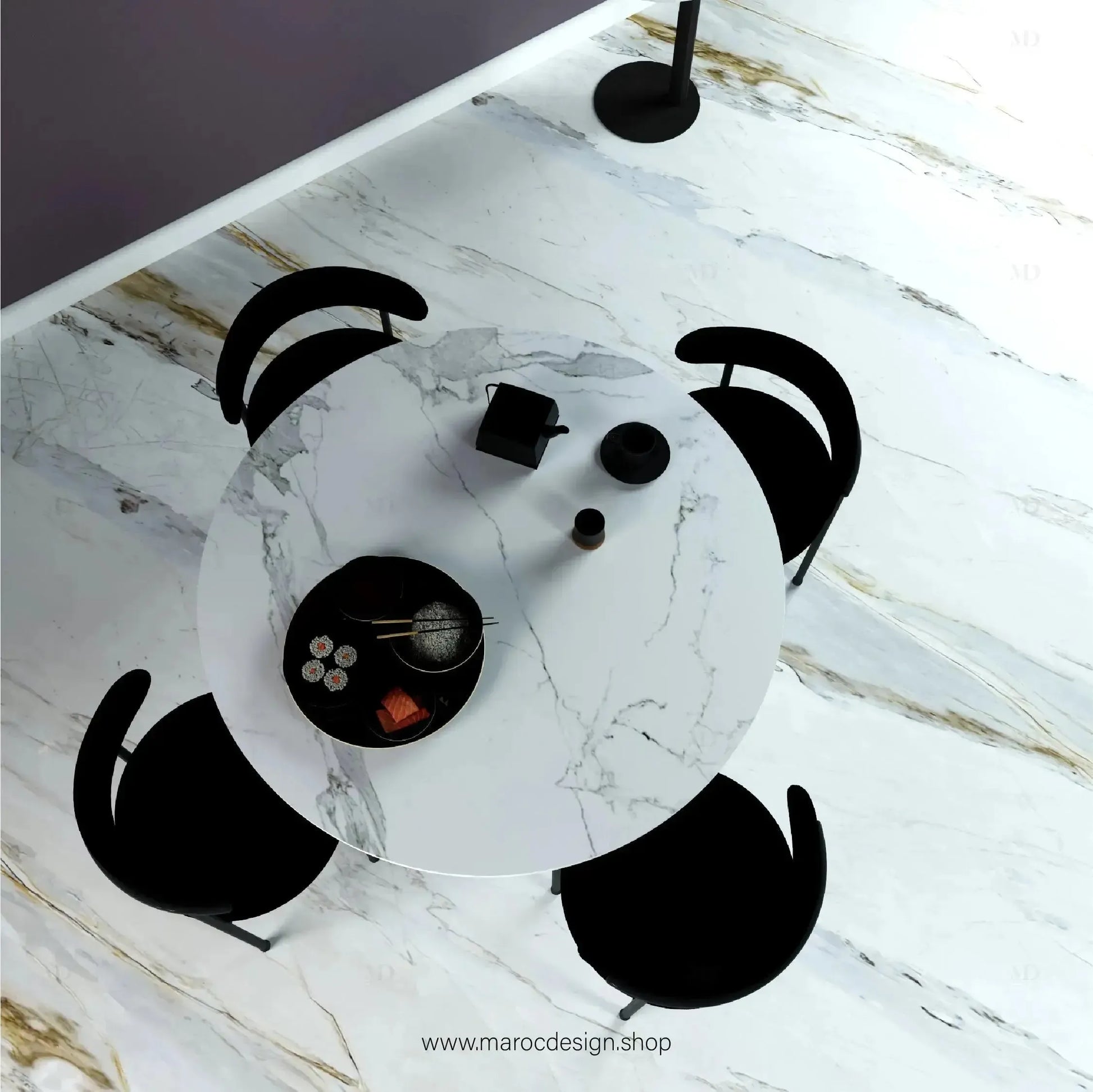PANDA / Table à Manger / Élégance Contemporaine / Pilar Collection-Table à Manger-Maroc Design-80cm-Maroc Design