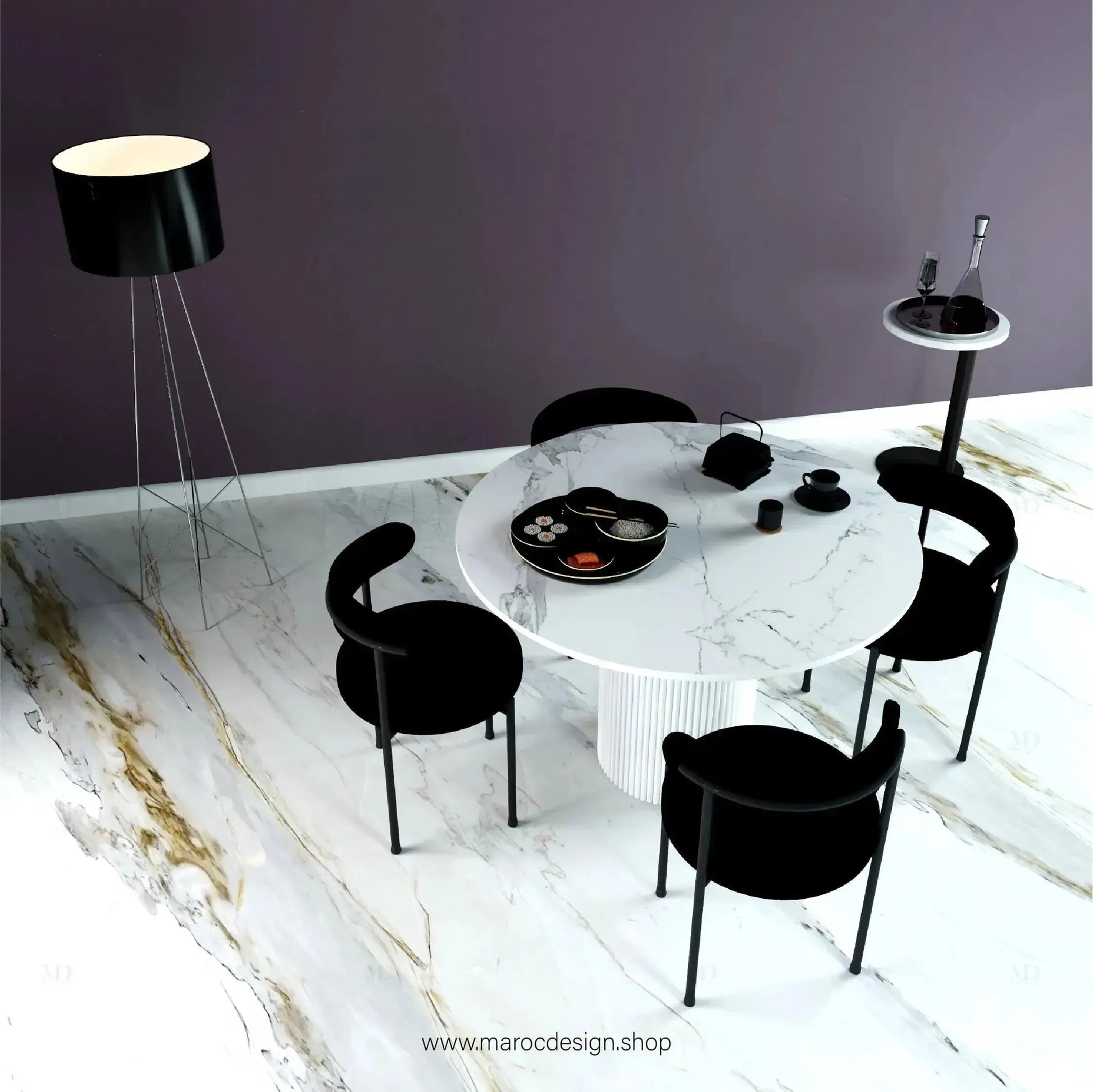 PANDA / Table à Manger / Élégance Contemporaine / Pilar Collection-Table à Manger-Maroc Design-80cm-Maroc Design