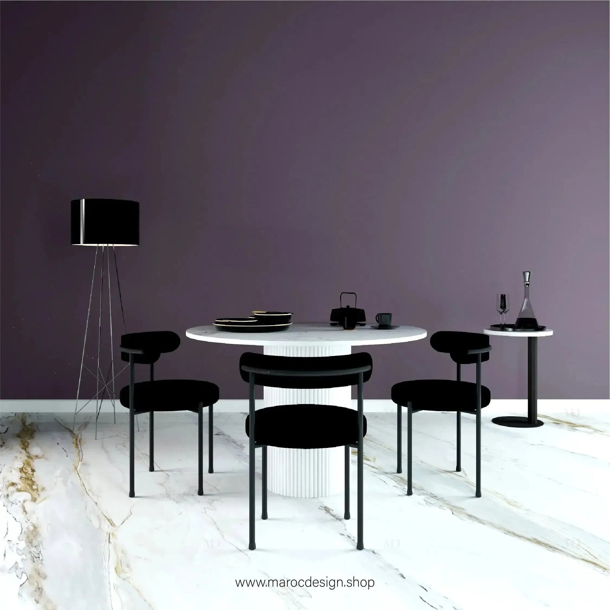 PANDA / Table à Manger / Élégance Contemporaine / Pilar Collection-Table à Manger-Maroc Design-80cm-Maroc Design