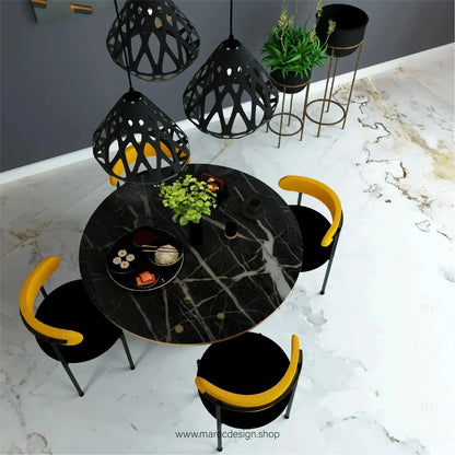 PRESTY / Table à Manger Ronde / Collection Pilar / Élégance et Confort-Table à Manger-Maroc Design-80cm-Maroc Design