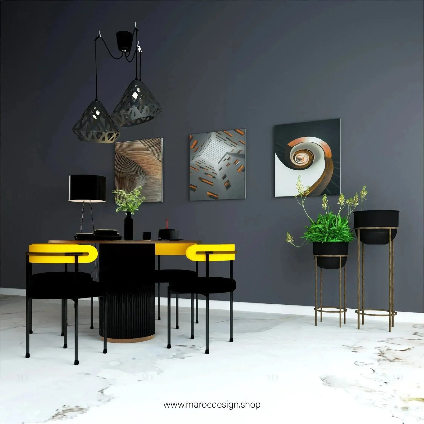 PRESTY / Table à Manger Ronde / Collection Pilar / Élégance et Confort-Table à Manger-Maroc Design-80cm-Maroc Design