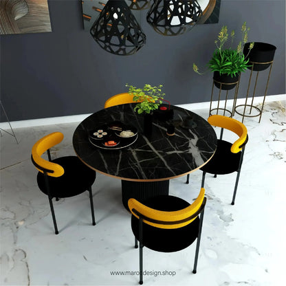 PRESTY / Table à Manger Ronde / Collection Pilar / Élégance et Confort-Table à Manger-Maroc Design-80cm-Maroc Design