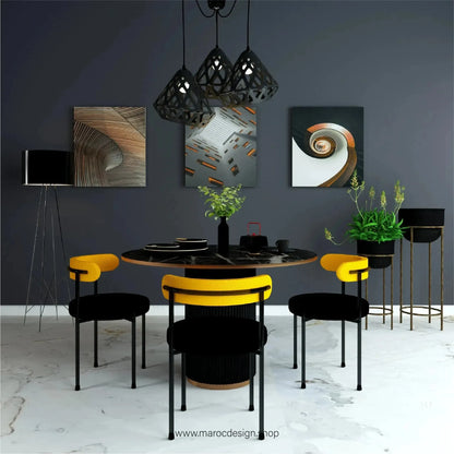 PRESTY / Table à Manger Ronde / Collection Pilar / Élégance et Confort-Table à Manger-Maroc Design-80cm-Maroc Design