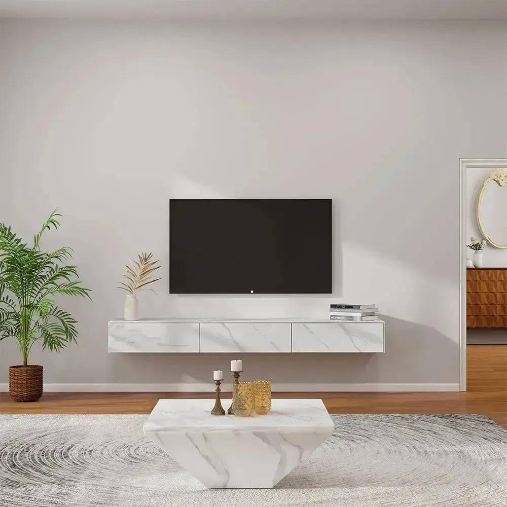 Perfecta - Meuble TV-Maroc Design-Blanc-Maroc Design