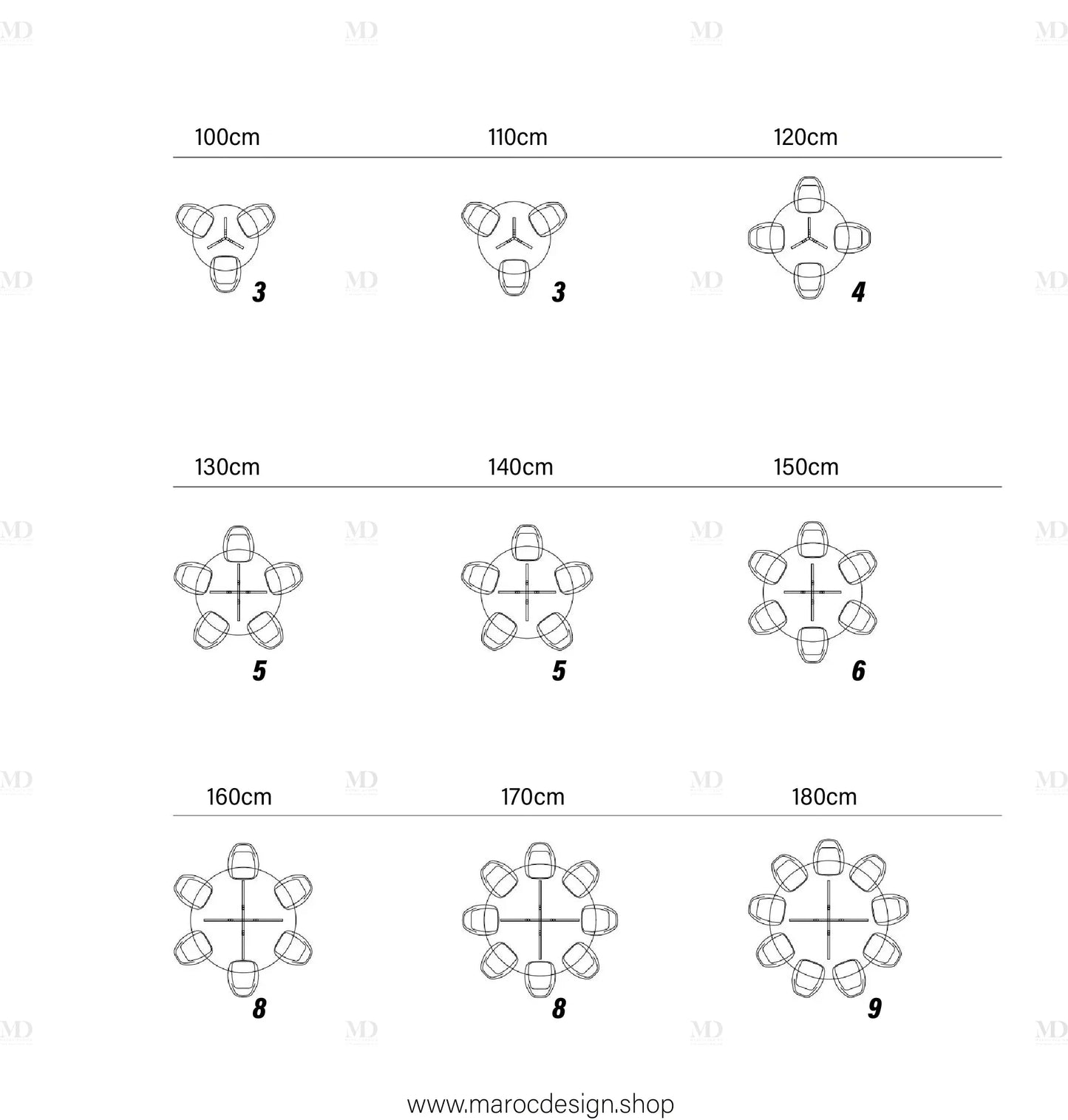 ÉLÉGANCE / Table à Manger – Disponible en Variantes Noir et Blanc Maroc Design