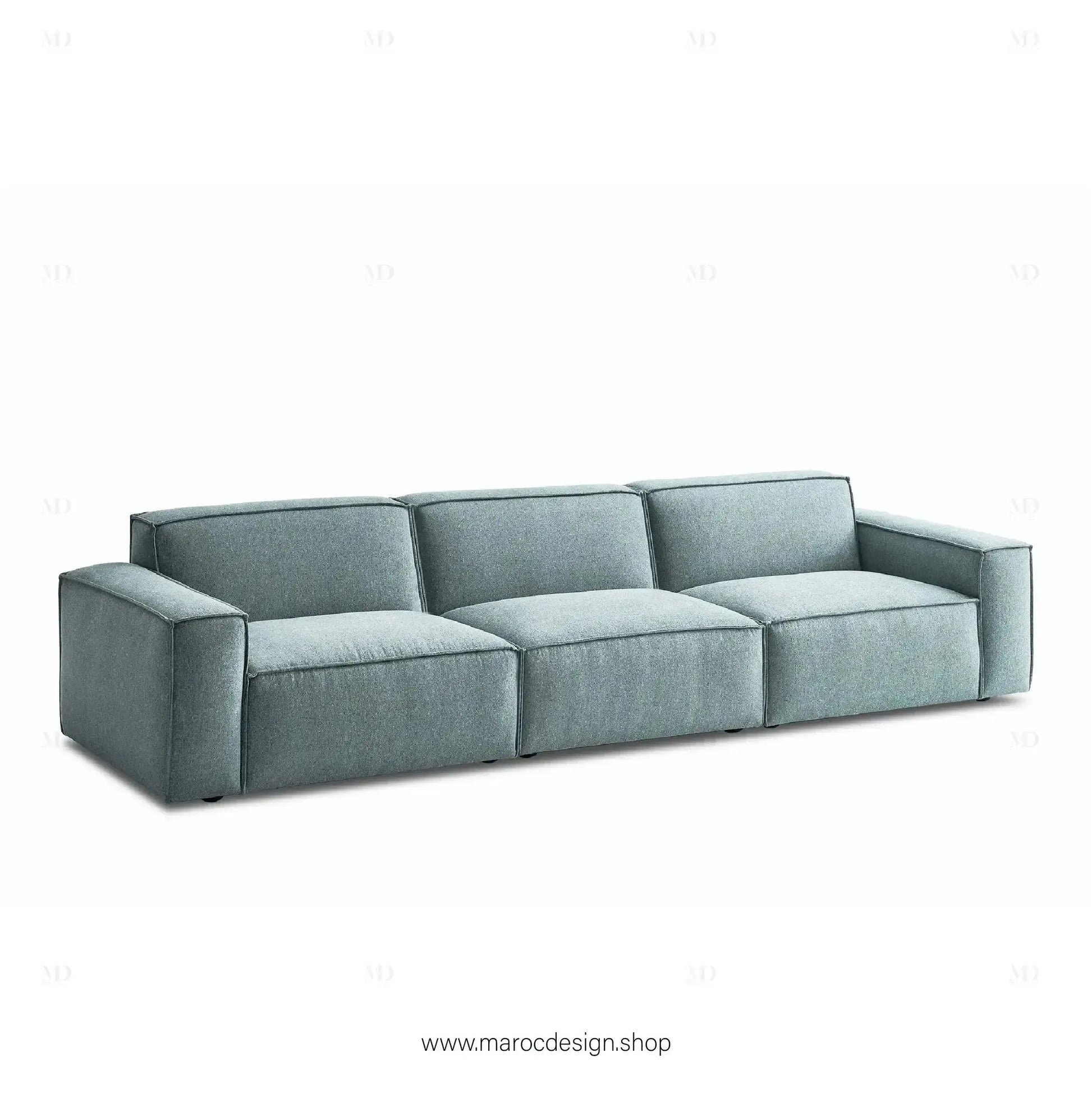 R / Canapé 3 Places BOXTER - Élégance Moderne et Confort Spacieux-canapé, fauteil, cahise-Maroc Design-Velour-Maroc Design