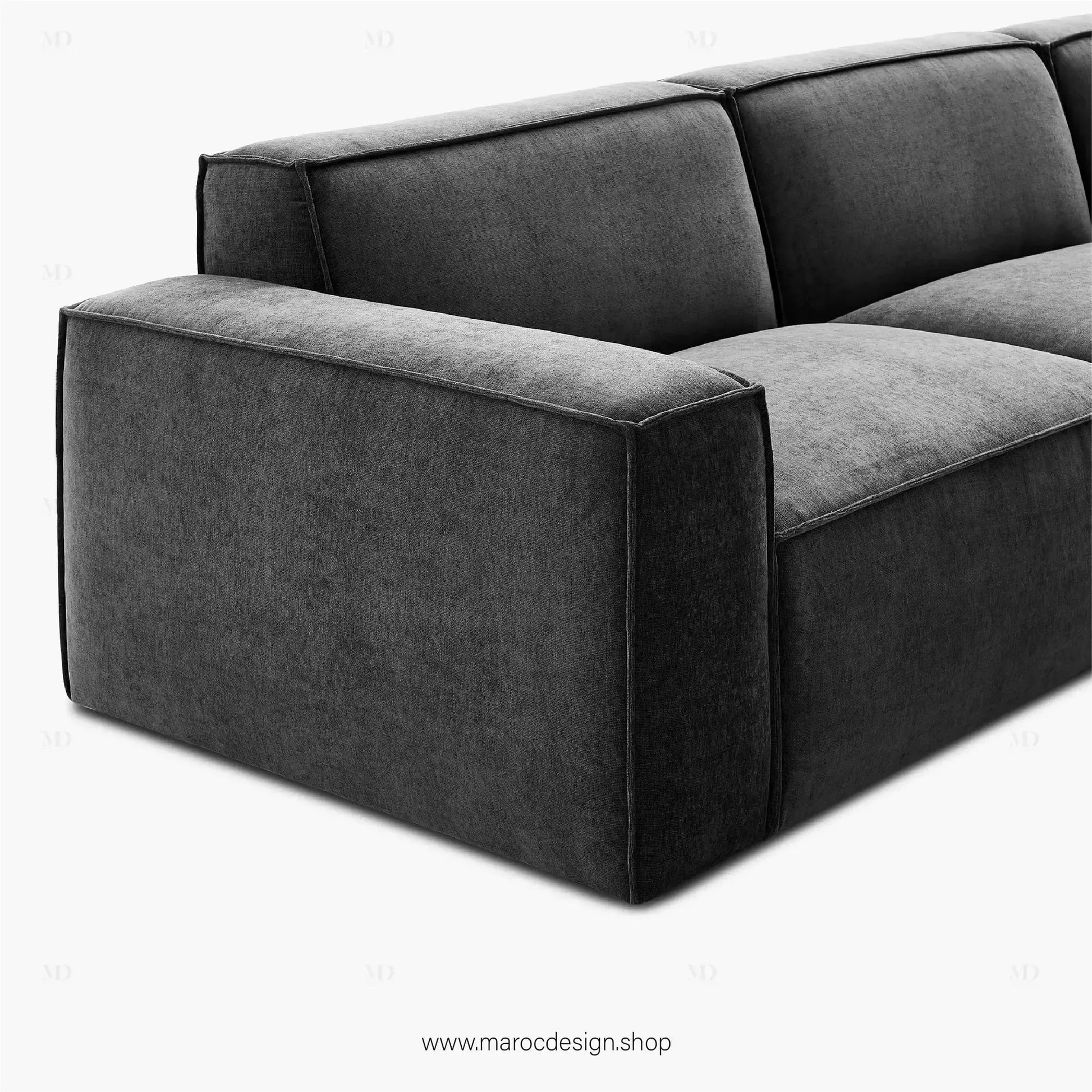 R / Canapé 3 Places BOXTER - Élégance Moderne et Confort Spacieux-canapé, fauteil, cahise-Maroc Design-Velour-Maroc Design