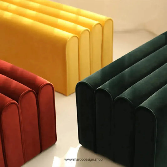 ROLAR Banc de Canapé en Tissu Simple et Confortable – Élégance et Fonctionnalité-Maroc Design-45-Velours-Gris-Maroc Design