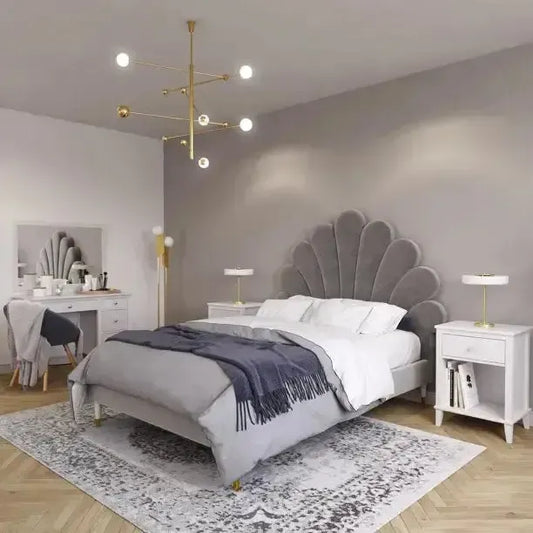SHEL : Lit Confortable et Moderne pour une Chambre à Coucher Élégante et Fonctionnelle-Maroc Design-Gris-Maroc Design