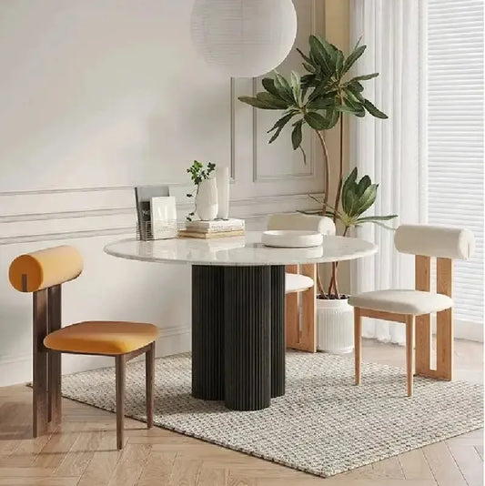 SKY - Chaises de salle à manger / style / confort / look élégant / By Maroc Design-Maroc Design-Blanc Cassé-Velours-Maroc Design