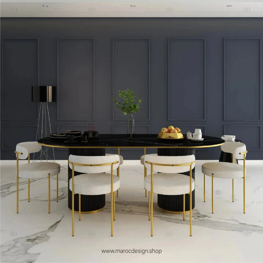 Table à Manger ALBER 6 Places / Élégance Moderne / Collection PRESTIGIA-Table à Manger-Maroc Design-Maroc Design