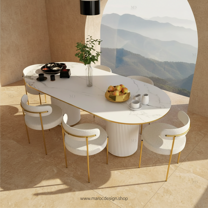 ANGELO Table 6 Places Vue Detaillee – Collection PRESTIGIA Casablanca | Maroc Design