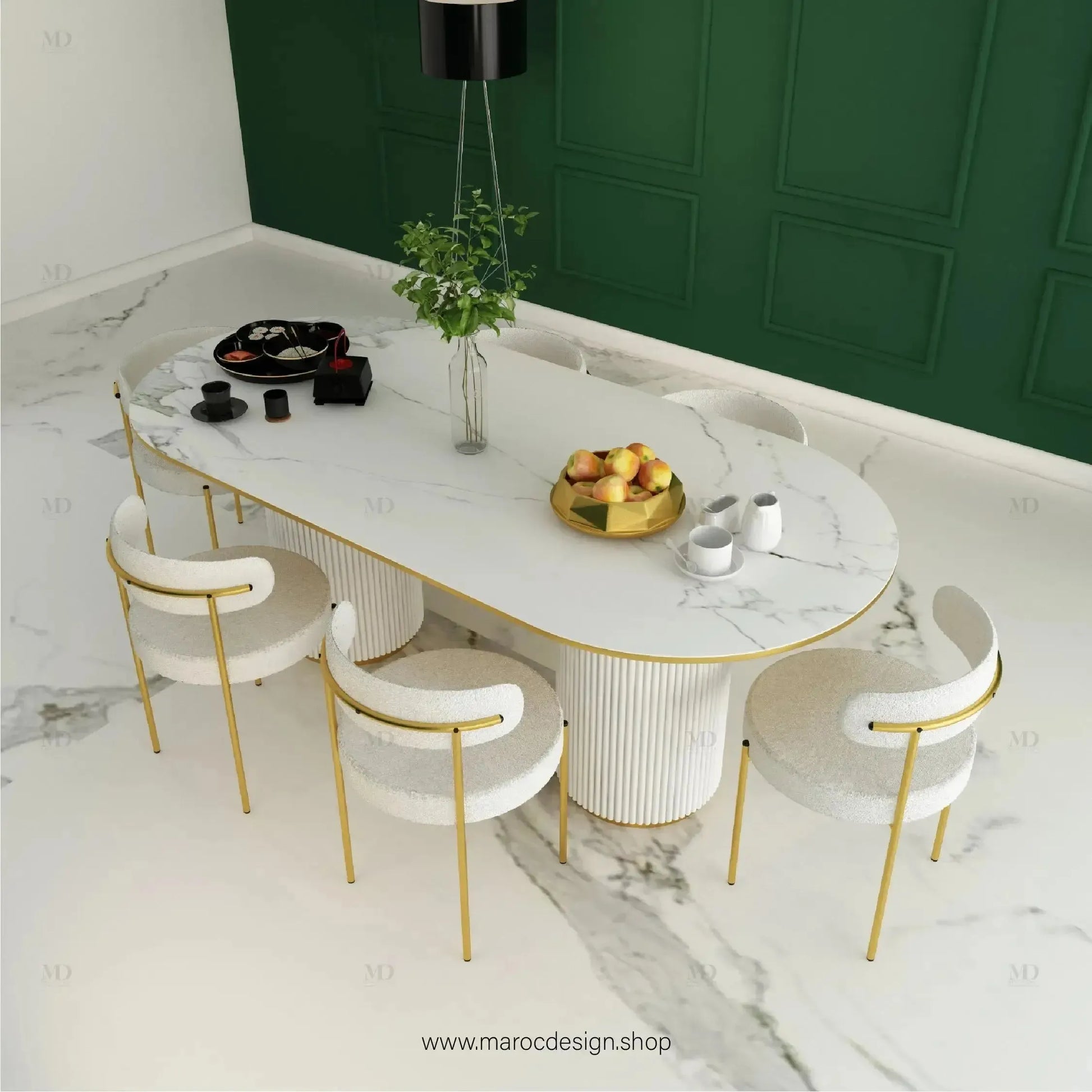 Table à Manger ANGELO 6 Places / Élégance Moderne / Collection PRESTIGIA-Table à Manger-Maroc Design-Maroc Design