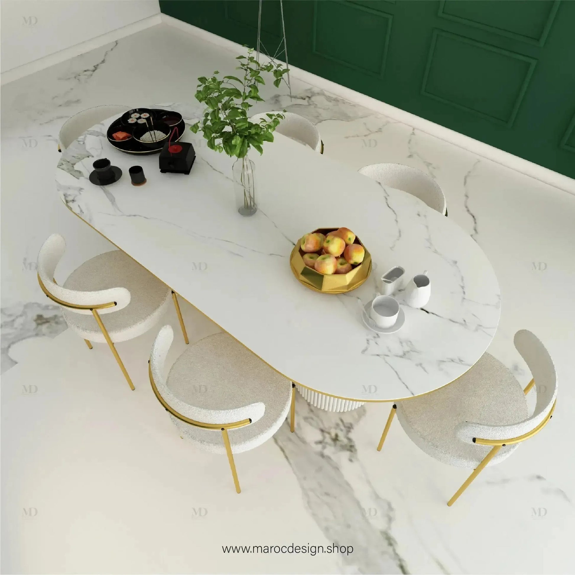 Table à Manger ANGELO 6 Places / Élégance Moderne / Collection PRESTIGIA-Table à Manger-Maroc Design-Maroc Design