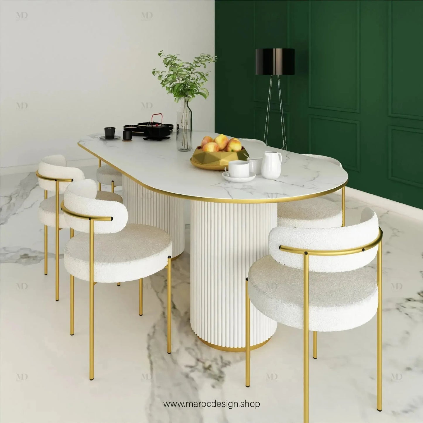 Table à Manger ANGELO 6 Places / Élégance Moderne / Collection PRESTIGIA-Table à Manger-Maroc Design-Maroc Design
