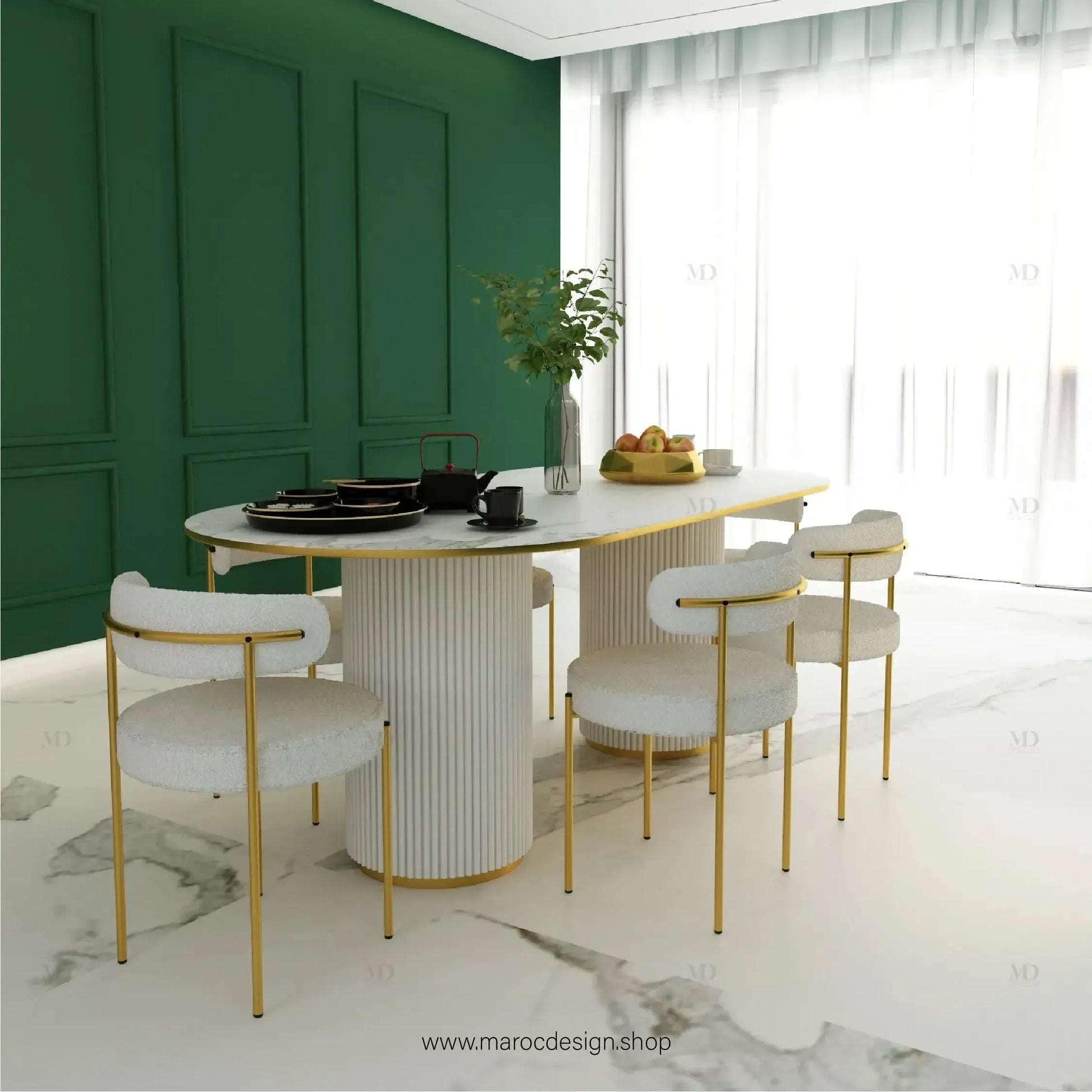 Table à Manger ANGELO 6 Places / Élégance Moderne / Collection PRESTIGIA-Table à Manger-Maroc Design-Maroc Design
